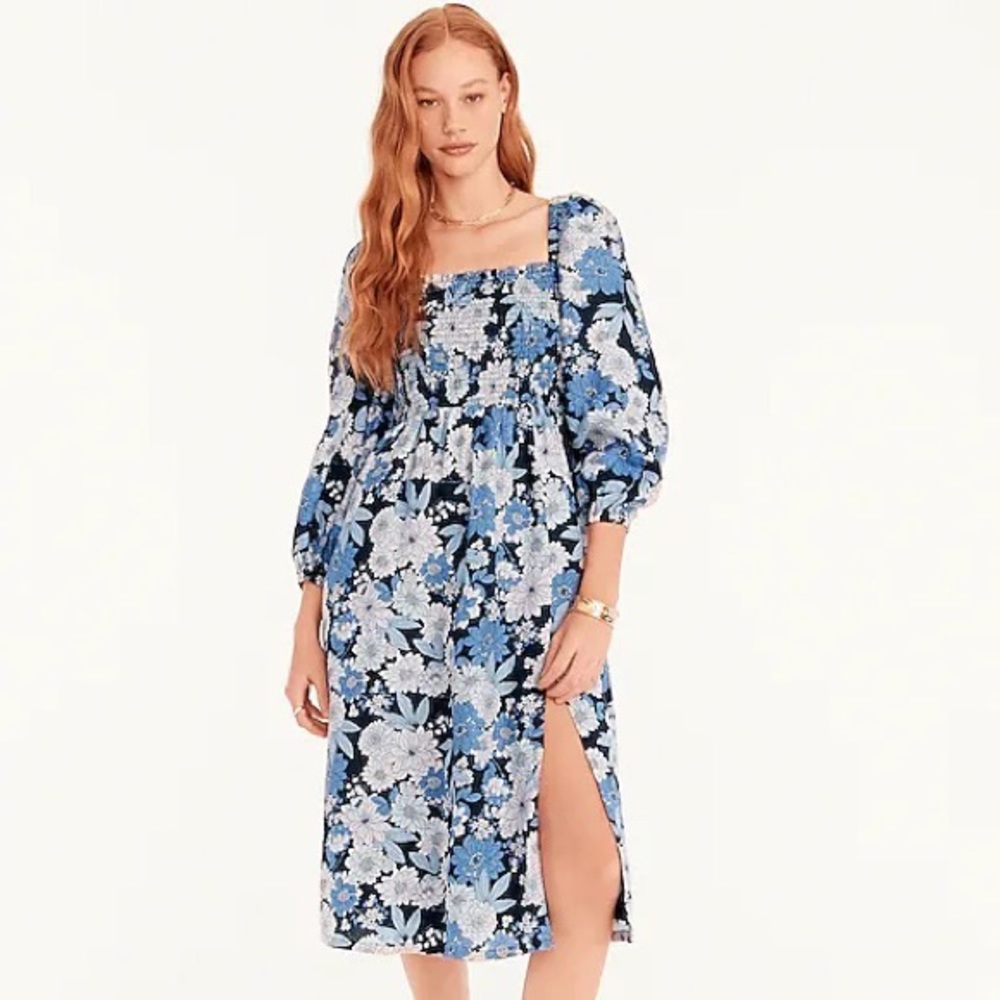 J. Crew Linen daydream dress in zinnia floral - Picture 2 of 11